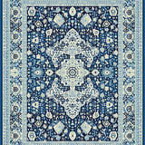 Ultra Soft Area Rug, Non Slip, Stain Resistant, Washable Area Rugs for Living Room, Bedroom, Rustic Blue Toned Geometric Motif(Blue)