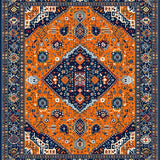 Ultra Soft Area Rug, Non Slip, Stain Resistant, Washable Area Rugs for Living Room, Bedroom, Chic Abstract Patterned Elegance(Orange)