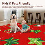 Ultra Soft Area Rug, Non Slip, Stain Resistant, Washable Area Rugs for Living Room, Bedroom, Delightful Cartoonish Animal Print(Red)