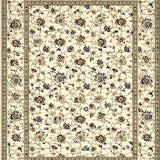 Ultra Soft Area Rug, Non Slip, Stain Resistant, Washable Area Rugs for Living Room, Bedroom, Bright White Petal Accents(Beige)