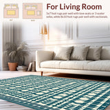Ultra Soft Area Rug, Non Slip, Stain Resistant, Washable Area Rugs for Living Room, Bedroom, Stylish Geometric Area with Clean Lines and Bold Design Elements(Blue)