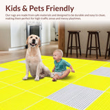 Ultra Soft Area Rug, Non Slip, Stain Resistant, Washable Area Rugs for Living Room, Bedroom, Warm Cozy Patchwork Feel(Yellow)