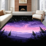 Ultra Soft Area Rug, Non Slip, Stain Resistant, Washable Area Rugs for Living Room, Bedroom, Charming Planetary Pattern Play(Purple)