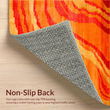 Ultra Soft Area Rug, Non Slip, Stain Resistant, Washable Area Rugs for Living Room, Bedroom, Playful Whimsical Pastel Fusion(Orange)
