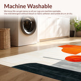 Ultra Soft Area Rug, Non Slip, Stain Resistant, Washable Area Rugs for Living Room, Bedroom, Vibrant Abstract Orange Aesthetic(Orange)