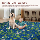 Ultra Soft Area Rug, Non Slip, Stain Resistant, Washable Area Rugs for Living Room, Bedroom, Vibrant Earthy Tones Geometric Layout(Blue)