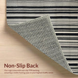 Ultra Soft Area Rug, Non Slip, Stain Resistant, Washable Area Rugs for Living Room, Bedroom, Chic Rhythm Stripe Rug with Dynamic Monochrome Bands and Artistic Linear Pattern(Black)