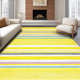 Ultra Soft Area Rug, Non Slip, Stain Resistant, Washable Area Rugs for Living Room, Bedroom, Playful Multi-Hued Stripe Blend(Yellow)
