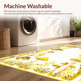 Ultra Soft Area Rug, Non Slip, Stain Resistant, Washable Area Rugs for Living Room, Bedroom, Trendy Cozy Woodland Pattern(Gold)