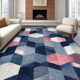 Ultra Soft Area Rug, Non Slip, Stain Resistant, Washable Area Rugs for Living Room, Bedroom, Versatile Foldable Easy-Clean Eco-Friendly Home Décor Accent Piece(Blue)