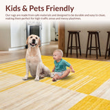 Ultra Soft Area Rug, Non Slip, Stain Resistant, Washable Area Rugs for Living Room, Bedroom, Soft Cozy Earthy Minimalism(Yellow)