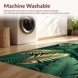 Ultra Soft Area Rug, Non Slip, Stain Resistant, Washable Area Rugs for Living Room, Bedroom, Serene Greenery Patterned Accent(Green)