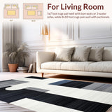 Ultra Soft Area Rug, Non Slip, Stain Resistant, Washable Area Rugs for Living Room, Bedroom, Sleek Abstract Grey Geometric Arrangement(Gray)