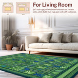Ultra Soft Area Rug, Non Slip, Stain Resistant, Washable Area Rugs for Living Room, Bedroom, Nature-Inspired Insect Motif(Green)