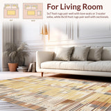 Ultra Soft Area Rug, Non Slip, Stain Resistant, Washable Area Rugs for Living Room, Bedroom, Playful Brown and White Pattern(Beige)
