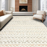 Beige Area with Modern Wave and Dot Embellishments(Beige)