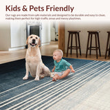 Ultra Soft Area Rug, Non Slip, Stain Resistant, Washable Area Rugs for Living Room, Bedroom, Non-Slip Area Rug Striped Ombre Design Washable Decor(Blue)