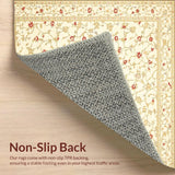 Ultra Soft Area Rug, Non Slip, Stain Resistant, Washable Area Rugs for Living Room, Bedroom, Delicate Vine Area in Muted Beige Palette(Beige)