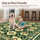 Ultra Soft Area Rug, Non Slip, Stain Resistant, Washable Area Rugs for Living Room, Bedroom, RV Mat Black & Beige Camping(Green)