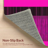 Ultra Soft Area Rug, Non Slip, Stain Resistant, Washable Area Rugs for Living Room, Bedroom, Lively Modern Striped Aesthetic(Pink)
