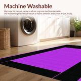 Ultra Soft Area Rug, Non Slip, Stain Resistant, Washable Area Rugs for Living Room, Bedroom, Vibrant Black Abstract Pattern(Purple)
