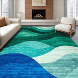 Ultra Soft Area Rug, Non Slip, Stain Resistant, Washable Area Rugs for Living Room, Bedroom, Elegant Turquoise and Green Fusion(Blue)