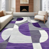 Ultra Soft Area Rug, Non Slip, Stain Resistant, Washable Area Rugs for Living Room, Bedroom, Chic Ogee Motif in Cool Tones(Gray)