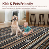 Ultra Soft Area Rug, Non Slip, Stain Resistant, Washable Area Rugs for Living Room, Bedroom, Minimalist Black and White Stripes(Black)