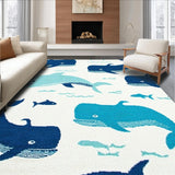 Ultra Soft Area Rug, Non Slip, Stain Resistant, Washable Area Rugs for Living Room, Bedroom, Creative Circular ABC Learning Rug(Blue)