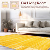 Ultra Soft Area Rug, Non Slip, Stain Resistant, Washable Area Rugs for Living Room, Bedroom, Chic Mustard Geometric Elegance(Yellow)
