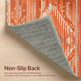 Ultra Soft Area Rug, Non Slip, Stain Resistant, Washable Area Rugs for Living Room, Bedroom, Contemporary Lattice Burnt Sienna Aesthetic(Orange)