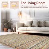 Ultra Soft Area Rug, Non Slip, Stain Resistant, Washable Area Rugs for Living Room, Bedroom, Luxurious Handcrafted Nature-Inspired Look(Gray)