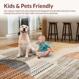 Ultra Soft Area Rug, Non Slip, Stain Resistant, Washable Area Rugs for Living Room, Bedroom, Stylish Neutral Animal Motif(Beige)
