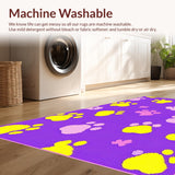 Ultra Soft Area Rug, Non Slip, Stain Resistant, Washable Area Rugs for Living Room, Bedroom, Delightful Soft Paw Print Composition(Purple)
