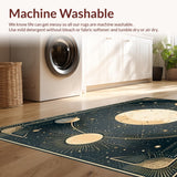 Ultra Soft Area Rug, Non Slip, Stain Resistant, Washable Area Rugs for Living Room, Bedroom, Stylish Modern Starry Night Theme(Gold)