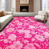 Ultra Soft Area Rug, Non Slip, Stain Resistant, Washable Area Rugs for Living Room, Bedroom, Delicate Blossom Inspired Decor(Pink)