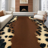 Ultra Soft Area Rug, Non Slip, Stain Resistant, Washable Area Rugs for Living Room, Bedroom, Faux Animal Skin Bedroom Carpet for Modern Interiors(Brown)
