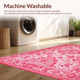 Ultra Soft Area Rug, Non Slip, Stain Resistant, Washable Area Rugs for Living Room, Bedroom, Modern Playful Pink Petal Design(Pink)