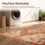 Ultra Soft Area Rug, Non Slip, Stain Resistant, Washable Area Rugs for Living Room, Bedroom, Rustic Warm Tones Decorative Piece(Beige)