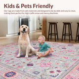 Ultra Soft Area Rug, Non Slip, Stain Resistant, Washable Area Rugs for Living Room, Bedroom, Soft Pastel Geometric Aesthetic(Gray)
