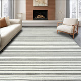 Ultra Soft Area Rug, Non Slip, Stain Resistant, Washable Area Rugs for Living Room, Bedroom, Simple Black and White Striped Floor Rug Area(Gray)