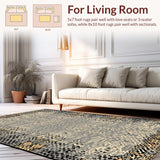 Ultra Soft Area Rug, Non Slip, Stain Resistant, Washable Area Rugs for Living Room, Bedroom, Contemporary Earthy Toned Animal Print(Gray)