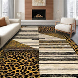 Ultra Soft Area Rug, Non Slip, Stain Resistant, Washable Area Rugs for Living Room, Bedroom, Modern Rustic Fawn Print Statement(Beige)