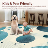 Ultra Soft Area Rug, Non Slip, Stain Resistant, Washable Area Rugs for Living Room, Bedroom, Elegant Gray and White Geometric Charm(White)