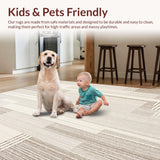 Ultra Soft Area Rug, Non Slip, Stain Resistant, Washable Area Rugs for Living Room, Bedroom, Textured Weave Area Creamy Beige Tones with Subtle Texture(Beige)