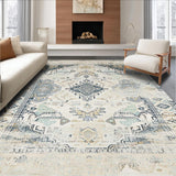 Ultra Soft Area Rug, Non Slip, Stain Resistant, Washable Area Rugs for Living Room, Bedroom, Rustic Tribal Abstract Aesthetic(Beige)