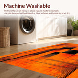 Ultra Soft Area Rug, Non Slip, Stain Resistant, Washable Area Rugs for Living Room, Bedroom, Artful Optical Trickery Display(Orange)