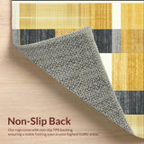 Ultra Soft Area Rug, Non Slip, Stain Resistant, Washable Area Rugs for Living Room, Bedroom, Stylish Contemporary Ogee Patterns(Gold)