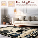 Ultra Soft Area Rug, Non Slip, Stain Resistant, Washable Area Rugs for Living Room, Bedroom, Modern Artistic Zebra-Inspired Look(Beige)