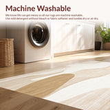 Ultra Soft Area Rug, Non Slip, Stain Resistant, Washable Area Rugs for Living Room, Bedroom, Abstract Beige Area Pair Comfort Standing Mat Non Slip(Beige)